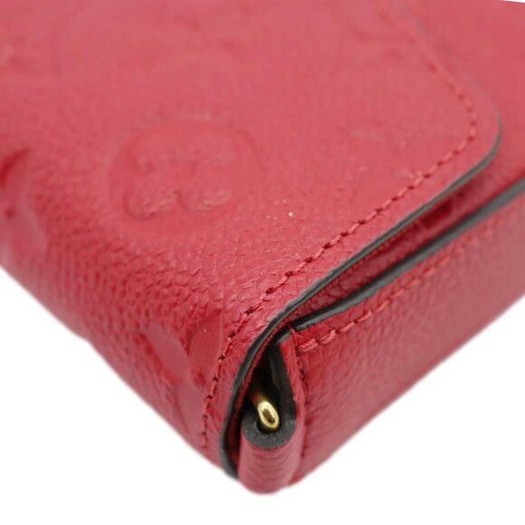 Louis Vuitton Felicie Pochette Monogram Empreinte Crossbody Bag Red - Picture 8 of 15